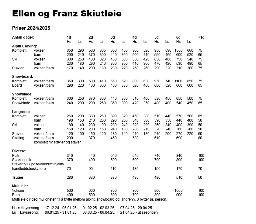 priser vinter